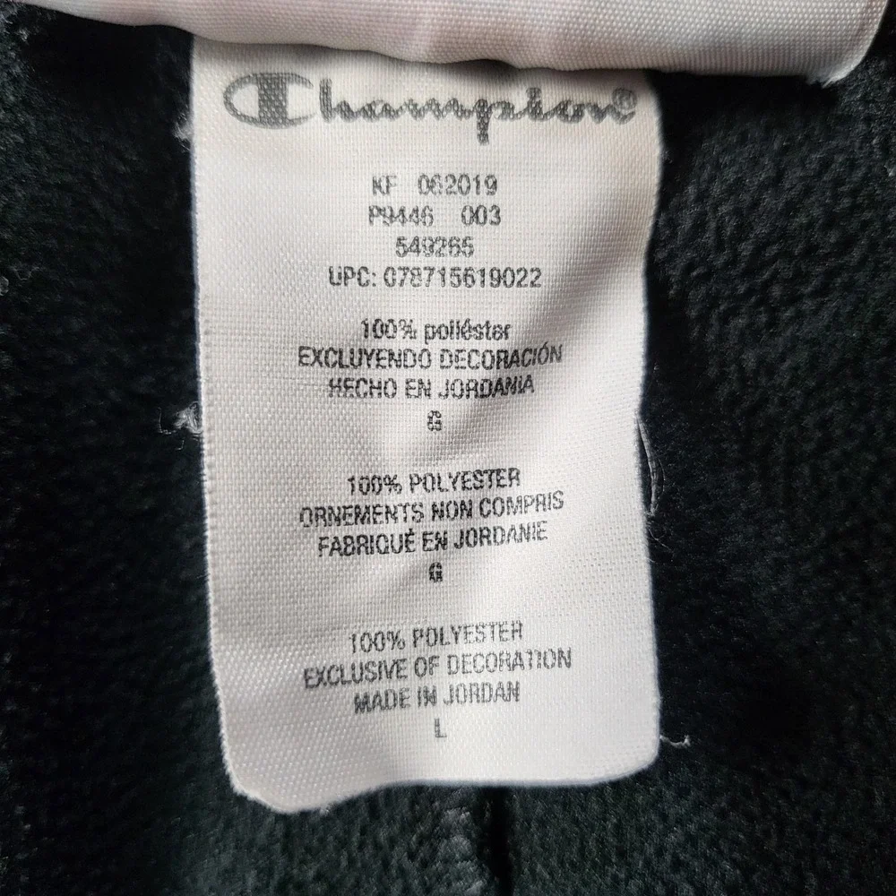 Champion Mens Black Track Training Pants P9446 Ankle Zips Size Large L Excellent